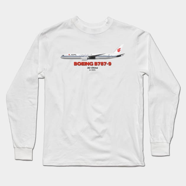 Boeing B787-9 - Air China Long Sleeve T-Shirt by TheArtofFlying